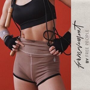 FP Movement Free People Dip it High Shorts Moon Rock Brown Black High-Rise M/L